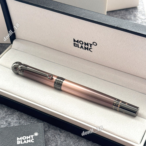 Montblanc Luxury Champagne Pink Rollerball Pen Elegant Writing VIP Gift Set