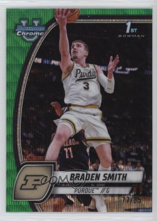2024-25 Bowman U Chrome Green Wave Refractor 77/85 Braden Smith #12 00c8