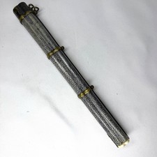 Antique Chinese Shagreen Brass Travel Eating Set Trousse Case Only No Utensils