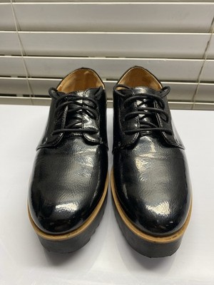 Chinese Laundry Black Patent Platform Oxford Shoes Lug Sole  display picture 3