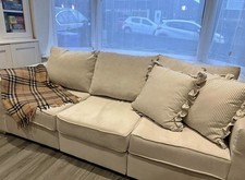 Cream-Beige 3-Piece Modular Sofa Settee
