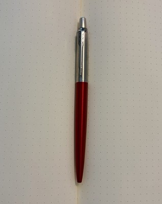 Parker Jotter Ballpoint Pen, Kensington Red, Stainless Steel, France medium blu