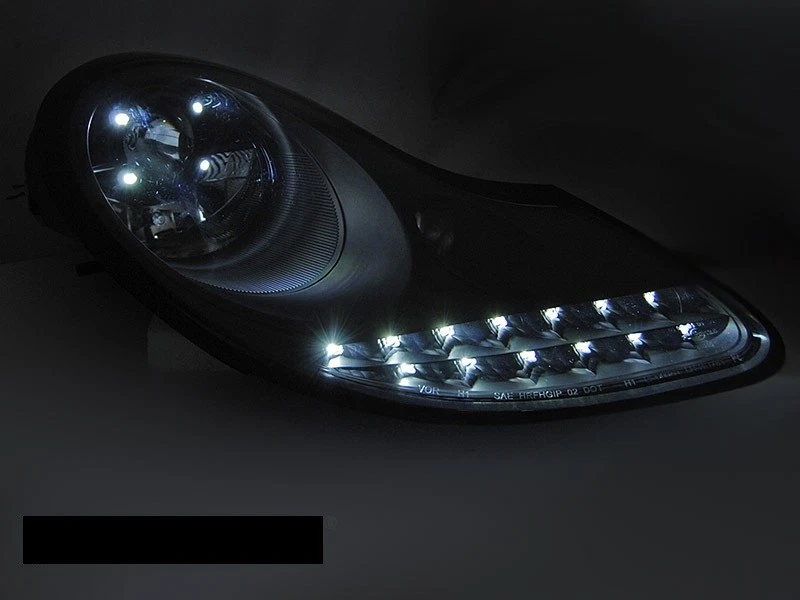 Faros halógenos negros mate para Porsche 911 996/Boxster 1996-2004 especificaciones de la UE LPPO Foto 4 de 4