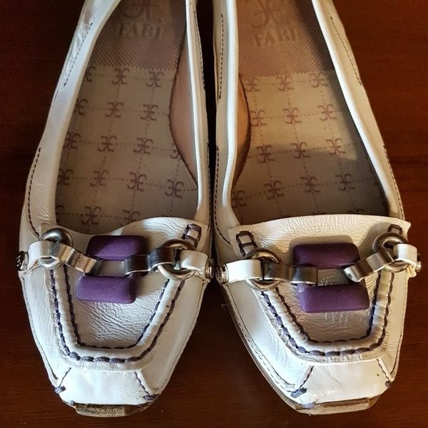 Women Fabi Loafers White Leather 36