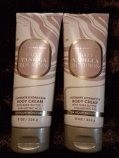 Lot of 2 Bath Body Works COZY VANILLA BOURBON Body Cream 8oz