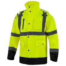 Hi Vis Rain Jacket,Reflective Rain Coat for men Waterproof,Class 3 High Visib...