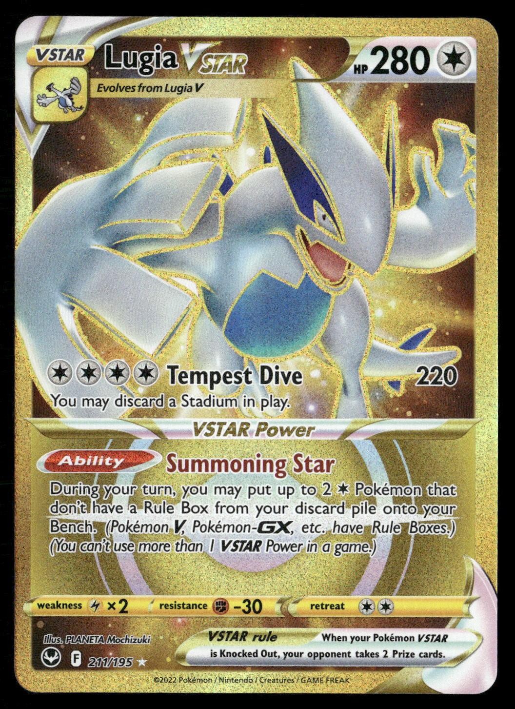 Lugia VSTAR 211/195 Secret Rare Silver Tempest Pokemon Holo NM/M