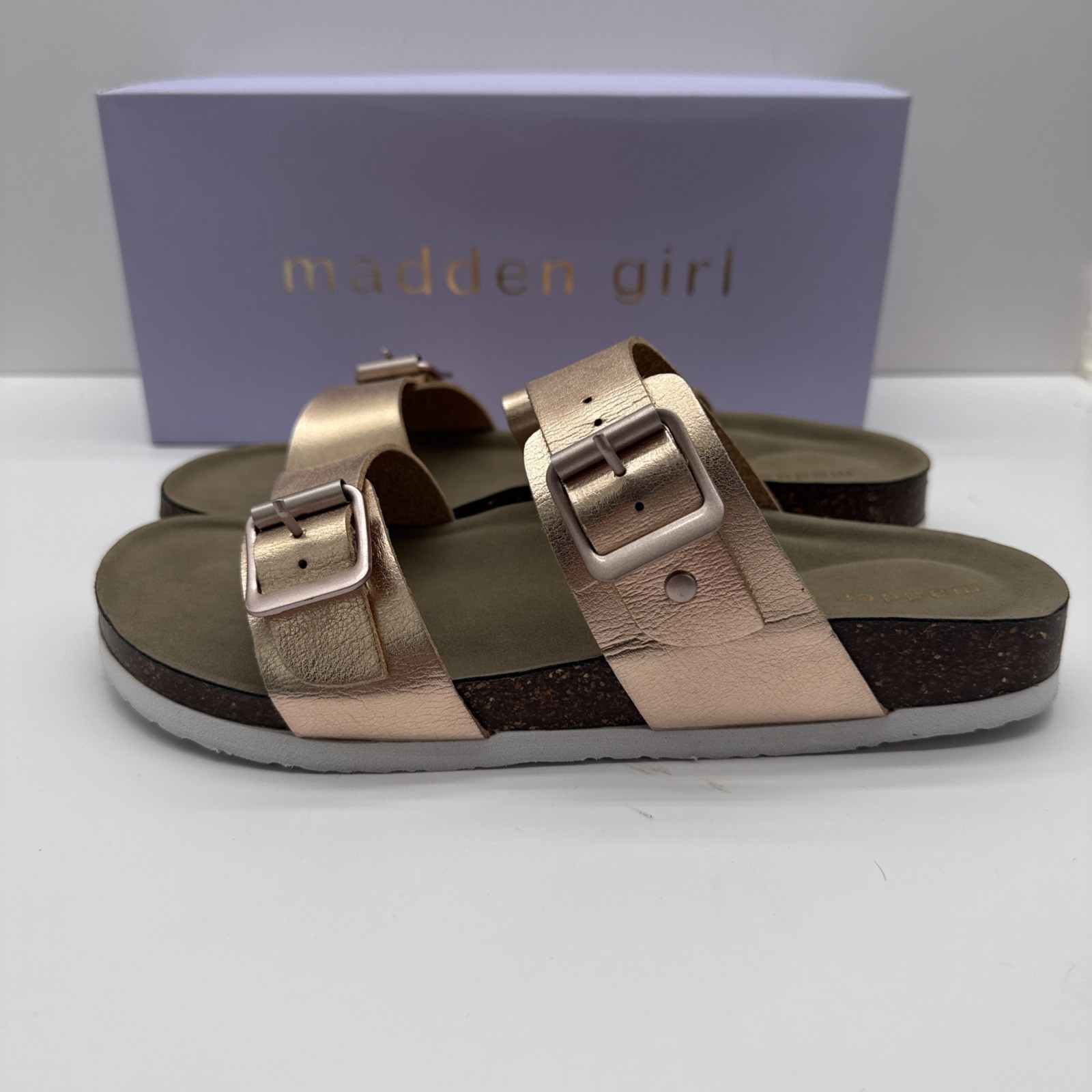 Madden Girl Women's Sandal Color Rose Gold Size 7M EUC