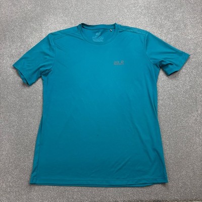 Jack Wolfskin Shirt Adult Large Blue Hiking Outdoors Trail Beach Logo Mens*