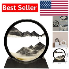 Dynamic 3D Sand Art Picture Decor - 12" Relaxing Gift for All Ages, Black Frame