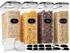 Cereal Containers Storage Set (4L / 135.2oz), 4PCS Airtight Food Storage Contain