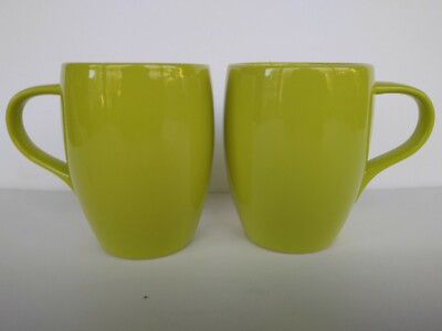 Dansk Classic Fjord PT Apple Green Coffee Tea 12 Oz Mug Cup Set of 2