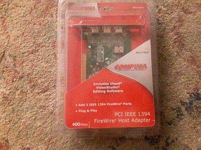 Firewire Host Adapter PCI  1394 400 Mbps CompUSA Comp USA