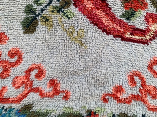 Vintage Swedish Mid Century Scandinavian Wall Hanging Blossoming Rug 155x122cm - Picture 4 of 9