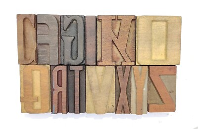 Single Vintage Letterpress Different Letter Style Select Any of your Choice