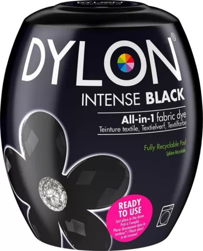 Dylon Washing Machine Fabric Dye Pod Intense Black 350G-UK