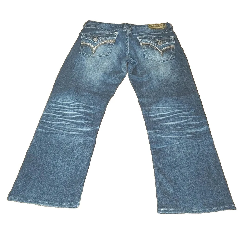 Женские укороченные джинсы с пряжкой Salvage Supply LA X размер 12/32 цвет Mayhem Blue Denim с заниженной талией - Изображение 4 из 4