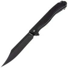 Daggerr Knives Toothpick Linerlock Black FRN Folding 8Cr14 Pocket Knife TPFBKBW