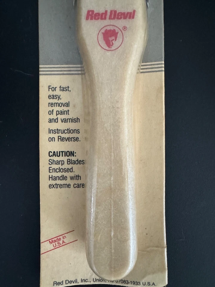 Raspador de doble filo vintage Red Devil 1-1/2 acero al carbono 3040 Red Devil nuevo en stock EE. UU. Foto 3 de 4