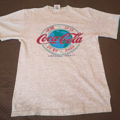 rare vintage Coca Cola International t-shirt 1991 Size M/L Fanta Sprite drink