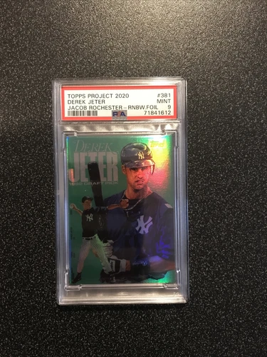 DEREK JETER 2020 Topps Project 2020 Jacob Rochester RAINBOW FOIL #381 PSA 9 MINT