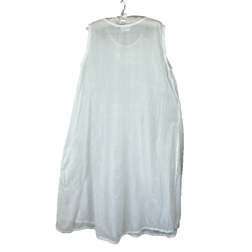 Cute Options Nightgown Women's Size Large White Sheer Embroidered Floral Dress - Picture 2 of 8
