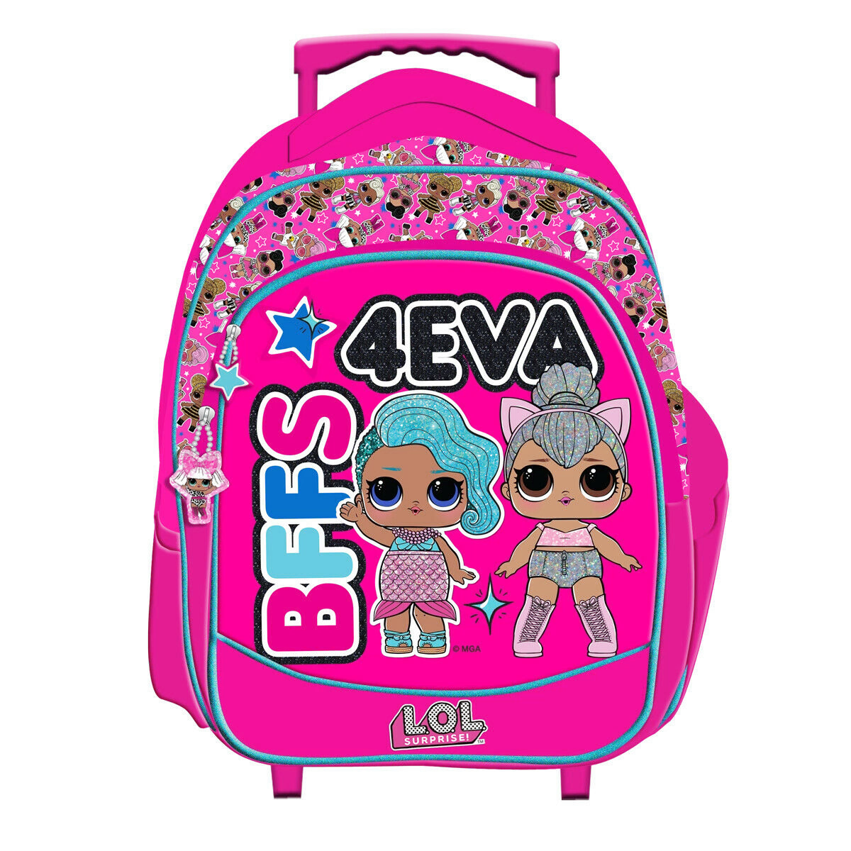 LOL SURPRISE ZAINO ZAINETTO TROLLEY MINI ASILO SCUOLA MATERNA ROSA FUCSIA
