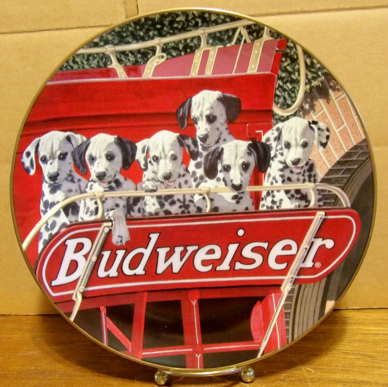 Budweiser Collectors Plate With the Six Dogs and Called The Six Pack w/COA & Box