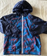 Gymboree GymGo Boys Blue Red Hooded Lined Long Sleeve Windbreaker Jacket 5-6