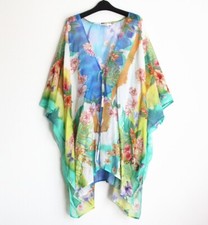 New Johnny Was Floral High Low Kaftan, Size L/XL, Sale 