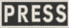 PRESS Embroidered Patch W/ VELCRO® Brand Fastener Tactical Emblem White Version 