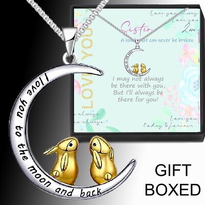 Sisters sister Christmas gifts for Birthday Women presents Silver boxed Necklace