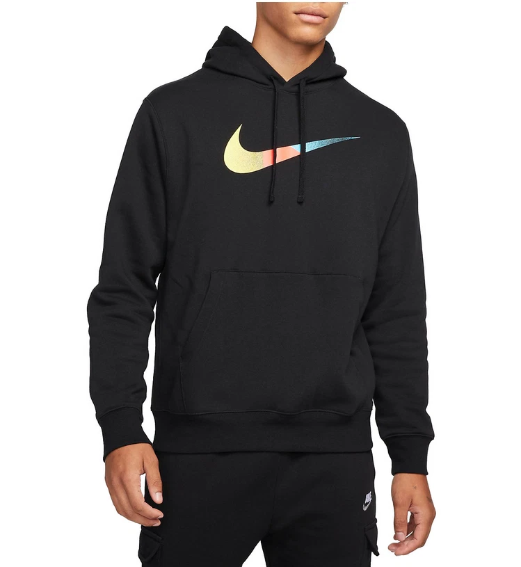 Mens Nike Gym Athletic Brushed Back Hoodie Hooded Sweatshirt Pullover New