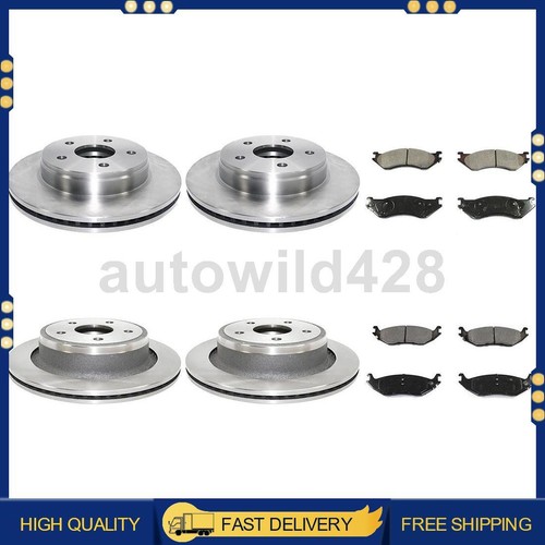 Front Rear Brake Pads and Rotors Set of 6PCS For Dodge Durango 2006