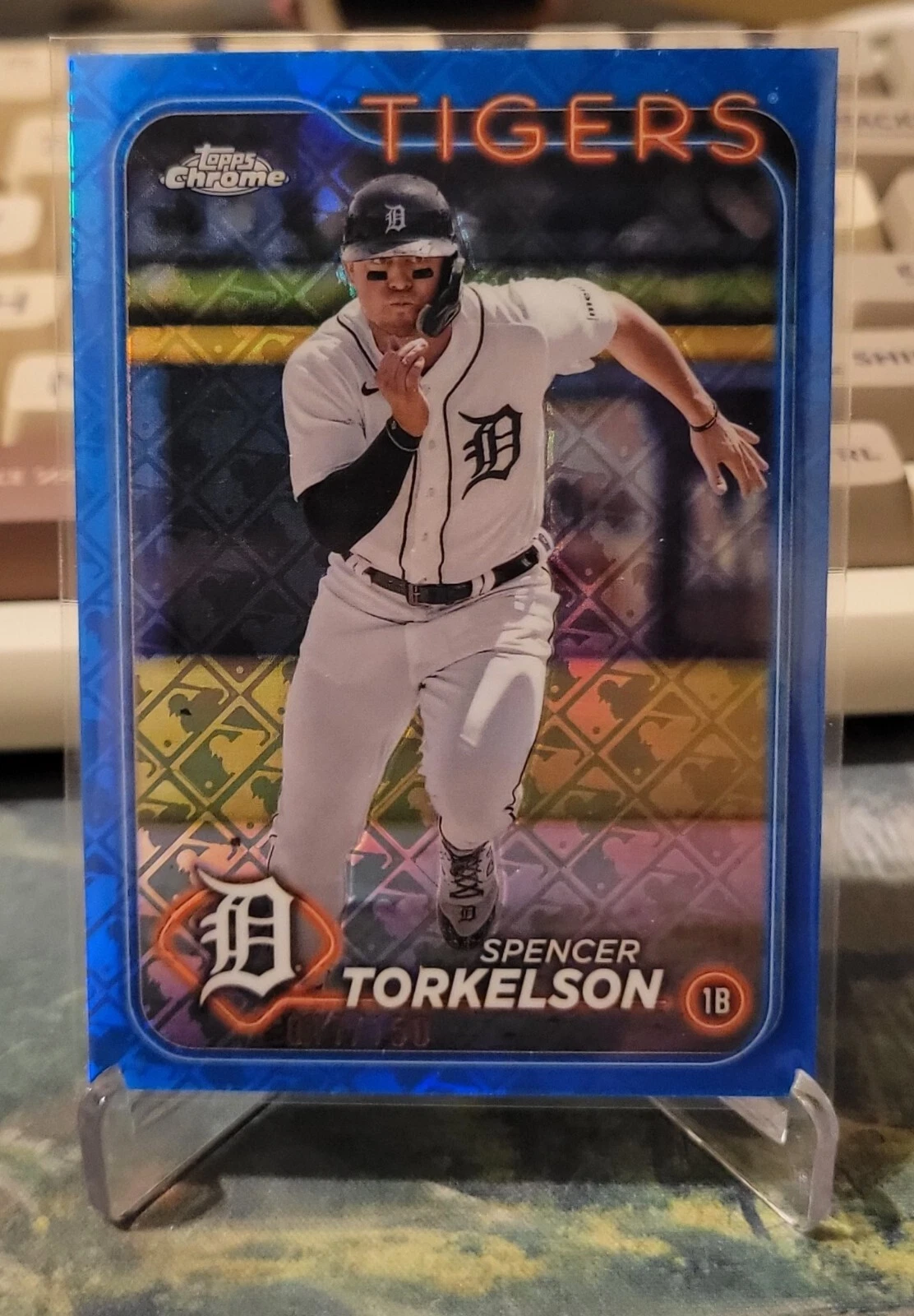 2024 Topps Chrome Logofractor Spencer Torkelson #73 Blue Refractor /150 Tigers