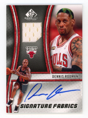 2009 Upper Deck SP Game Used Dennis Rodman Auto Patch Signature Fabric Autograph