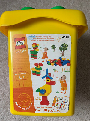 Lego Explore Duplo #4085 90 Piece Brick Bucket. All 90