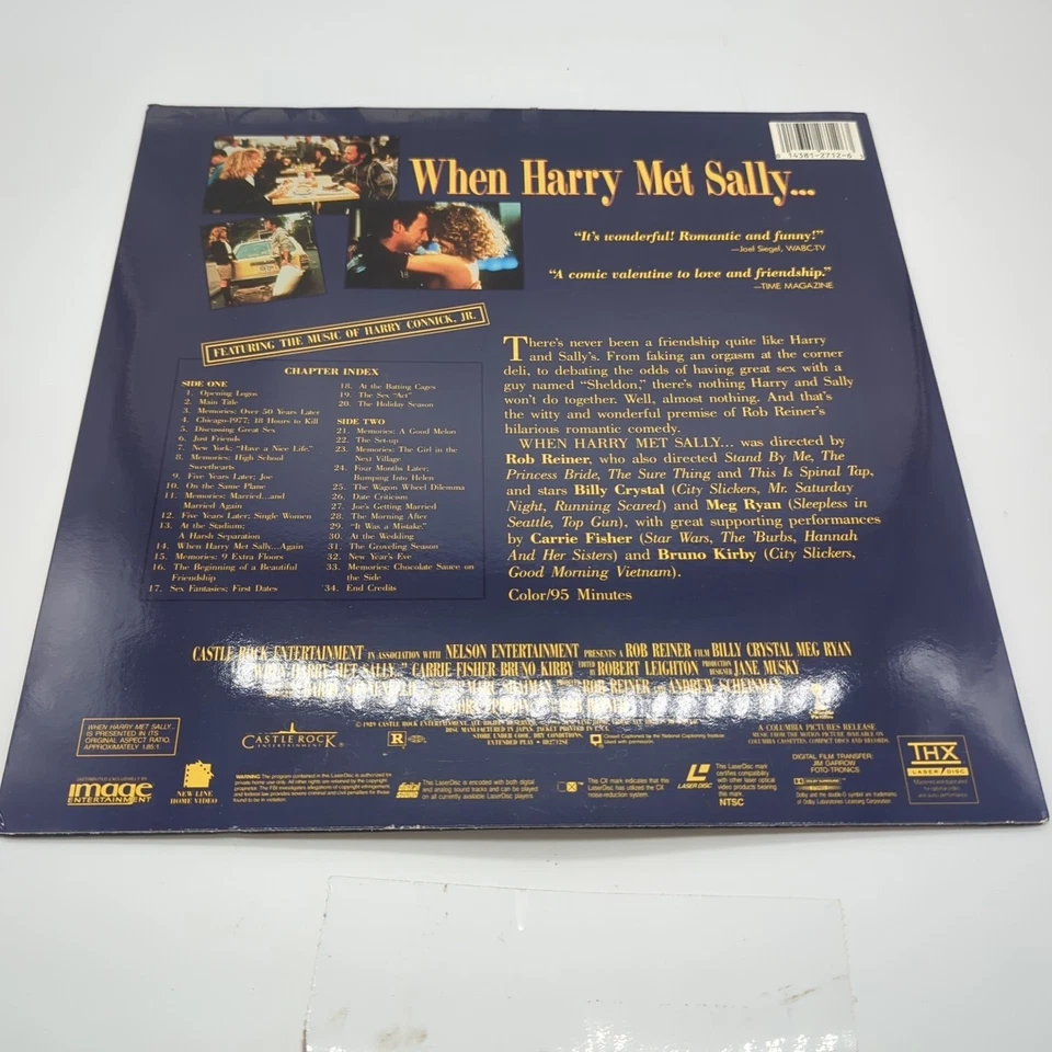 When Harry Met Sally Laserdisc Meg Ryan Billy Crystal THX Widescreen ID2712SU - Image 2 of 3