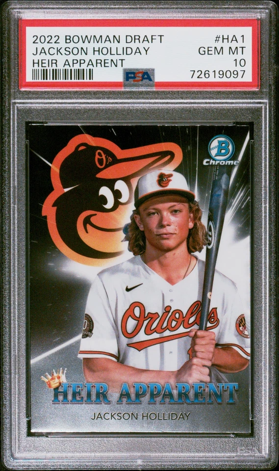 PSA 10 JACKSON HOLLIDAY 2022 Bowman Chrome Draft HEIR APPARENT ORIOLES GEM MINT - Image 2 of 3
