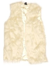 2 Chic Womans Faux Fur Vest Cream Size M/l