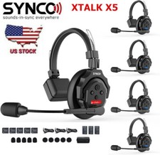 SYNCO XTalk X5 2.4GHz 350m Wireless Headset Intercom System Full Duplex 5 Person