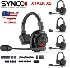 SYNCO XTalk X5 2.4GHz 350m Wireless Headset Intercom System Full Duplex 5 Person