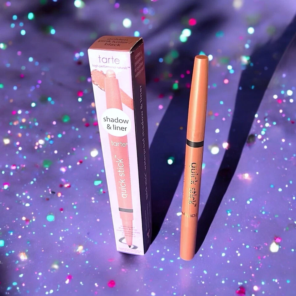 Tarte Quick Stick Waterproof Shadow & Liner in Golden Pink & Black New In Box - Image 2 of 4