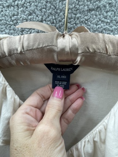 Ralph Lauren Blue Label Girls Top Shirt Ivory XL (16) ruffle long sleeve casual - Picture 2 of 11
