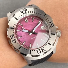 20ATM 42mm Tandorio Deep Pink Dial Monster NH35A Automatic Men Watch Date Window