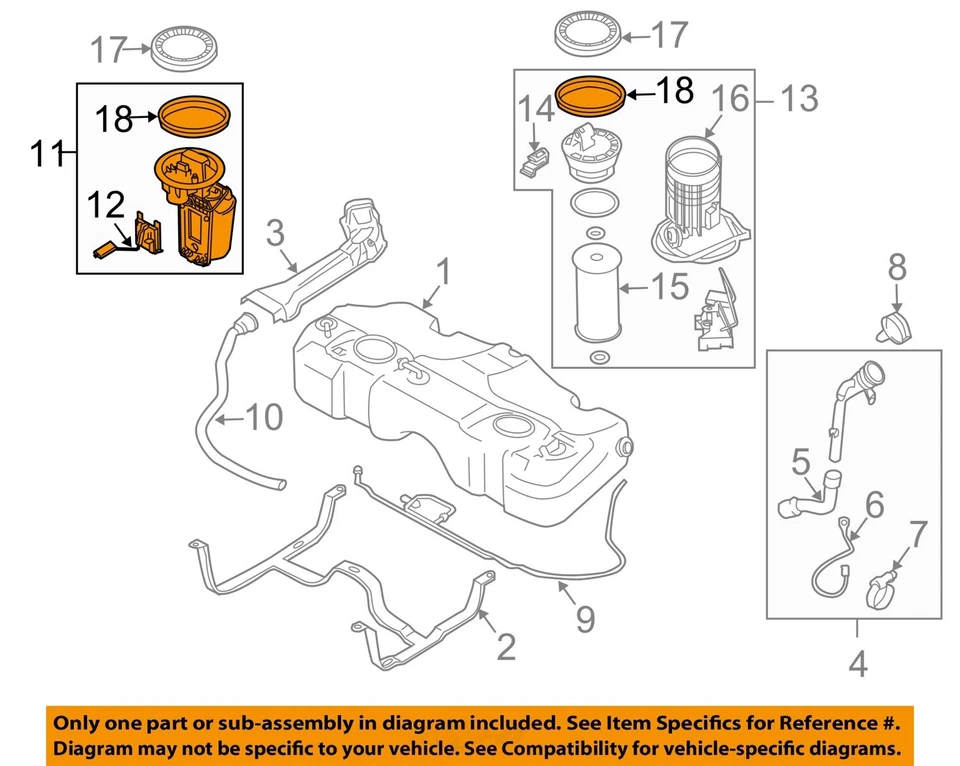 Used Fuel Pump fits: 2008 Mini COOPER Pump Assembly 1.6L Conv w/o supercharged o - Imagem 3 de 4