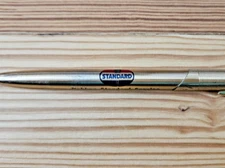 Vintage Standard Oil & Atlas Tires Ballpoint Ink Pen Promotional Gold Metal Pen