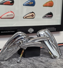 For Harley Davidson  Custom Softail Motorcycle Rearview Side Mirrors Chrome