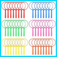 48 Pcs Bulk Kids Magnifying Glass 5 Inch Plastic Colorful Mini Hand Lens 5X M...