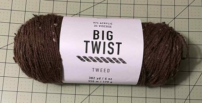 Big Twist TWEED  Yarn CHOCOLATE  Weight#4 Acrylic Yarn 380yds 6oz